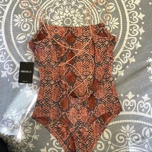 Snake print bodysuit